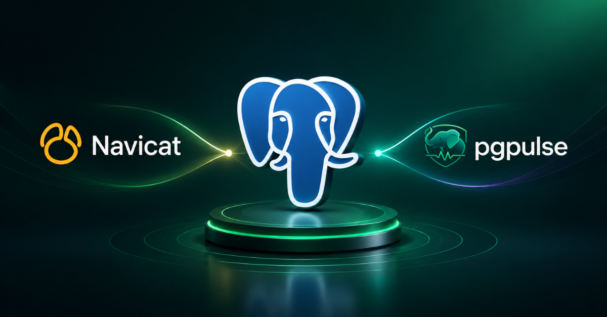 Navicat and pgpulse connected through PostgreSQL